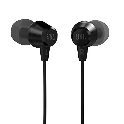 JBL C50HI in-Ear Wired Headphones with Mic (Black)