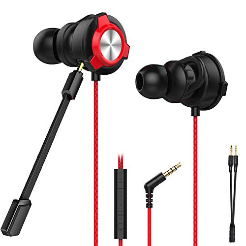 CLAW G9X Single Driver Gaming Earphones with Adjustable Boom & in-line Mic, Volume Control, Mute Switch & 3D Stereo Sound for iPhone & Android Phones, Tablets, PC, Laptop, PS4, PS5, Xbox (Red)