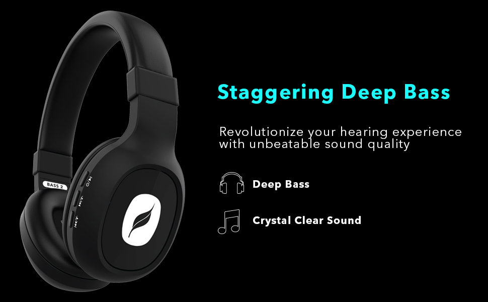 Leaf Bass 2 Bluetooth Headphones with deep bass and crystal clear sound